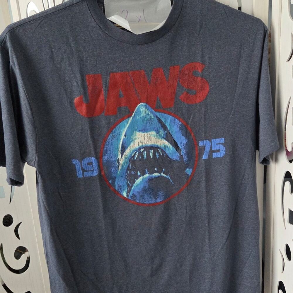 JAWS 1975 Horror Movie Promo Vintage graphic Navy Blue  2xlt big & tall tee NWOT